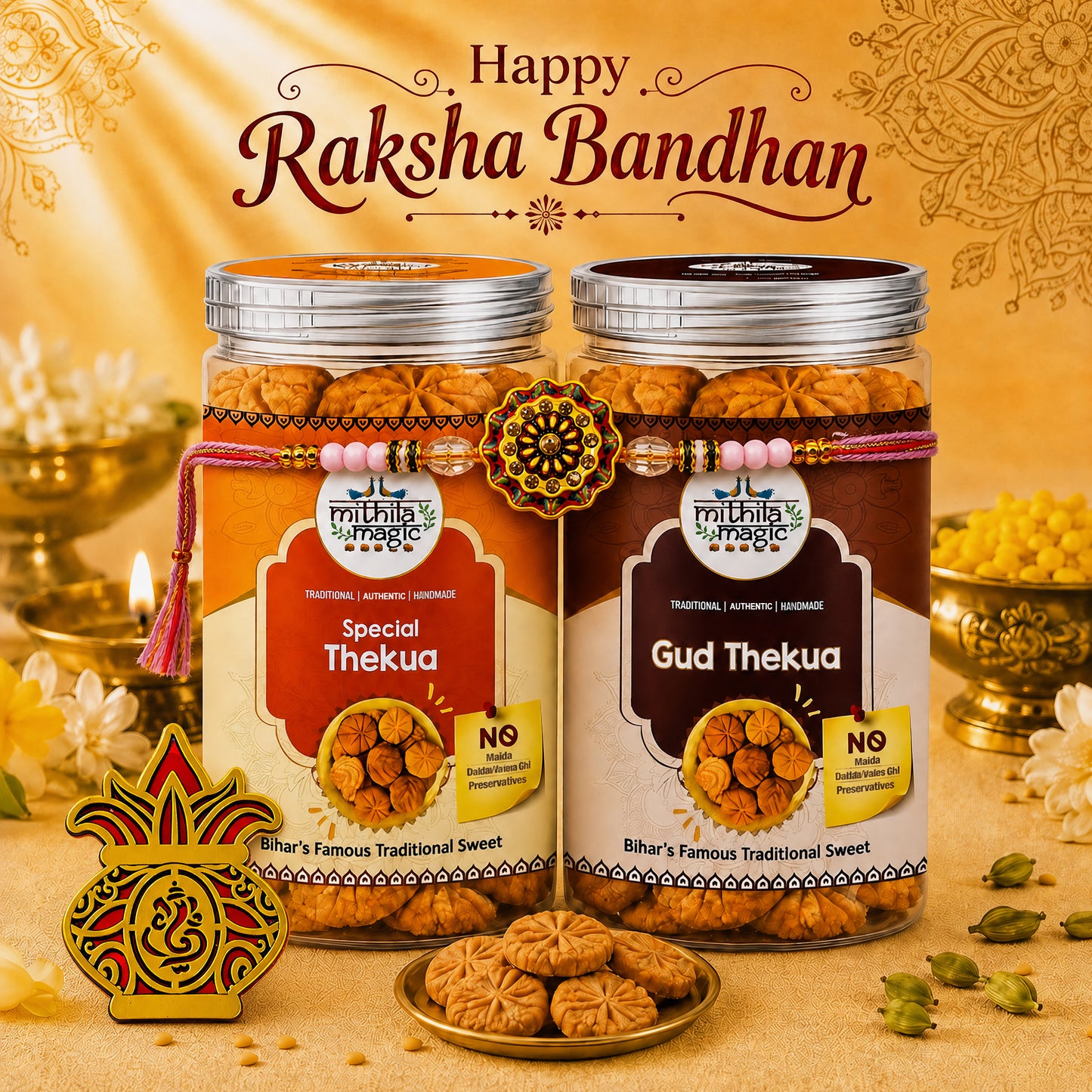 Mithila Magic Thekua Rakhi Celebration Combo